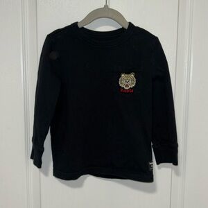 ROOTS kids black quarter sleeve shirt